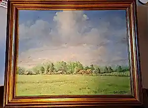 Buy Onbekend - Klassiek Olieverfschilderij: Hollands Landschap in Rijke Ornamentenlijst? Bid from 50!