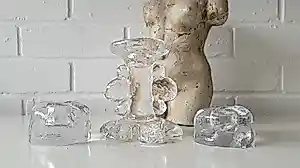 Pukeberg Glass - Pukeberg Zweden transparante, getextureerde glazen kaarsenhouder set van drie kaufen? Bieten Sie von 40!