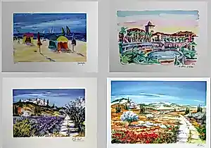 Olivier Zlatku - e.a: vier lithografieën: Landschappen I, II, Strand, Monaco kaufen? Bieten Sie von 20!