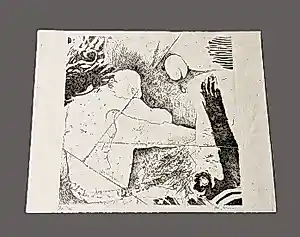 Kees Spermon - in 1969, in zeer kleine oplage (10) gemaakte ets "musterung stade badehosen" kaufen? Bieten Sie von 38!
