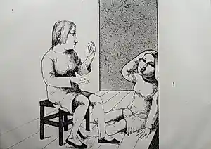 Theo Daamen - handgesigneerde ets | 'Gebaar' | 1967 (PRENT 190) kopen? Bied vanaf 50!