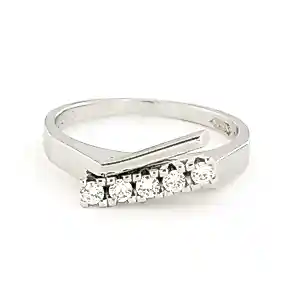 14k witgouden ring met briljant geslepen diamant tot. 0.30ct – F/G - VS/SI kopen? Bied vanaf 435!