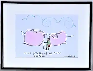 Kamagurka - Tenen tijdperk - Originele cartoon - Gesigneerd - 21x29 cm - Ingelijst kopen? Bied vanaf 390!