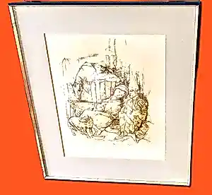 Buy Otto Bachmann - Lithografie von 1971 "Zirkusfamilie" handsigniert limitiert 128/150 mit Rahmen? Bid from 130!