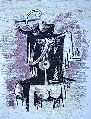 Wifredo Lam - Surrealistische compositie - 1974 - Originele lithografie - Mourlot kaufen? Bieten Sie von 60!