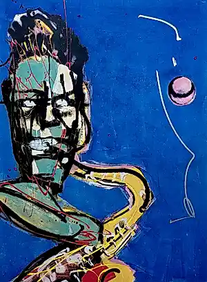 Herman Brood - De saxofonist, zeefdruk kopen? Bied vanaf 350!