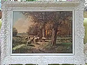 Cor Bouter - Landschap met herderin en schaapskudde kopen? Bied vanaf 100!