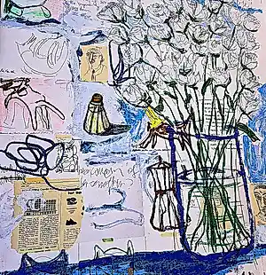 Raimundo Figueroa - GROTE gemengde druktechniek (met o.a. collage) "Beauty is dangerous" kopen? Bied vanaf 60!