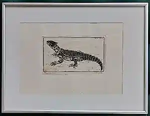 Buy Anton Pieck - Houtsnede 'Gordelstaarthagedis'? Bid from 250!