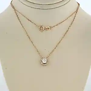 14k rosé gouden collier en hanger met briljant geslepen diamanten tot. 0.26ct kaufen? Bieten Sie von 375!