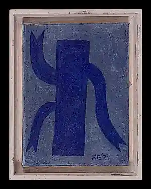 Klaas Gubbels - acryl op doek: blauwfond - 2022 kopen? Bied vanaf 1399!