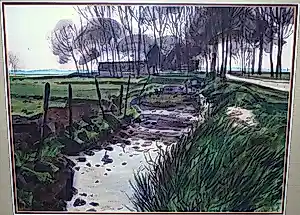 Beint Mankes - magnifiek polderlandschap door Jan Mankes' zoon Beint. kopen? Bied vanaf 150!