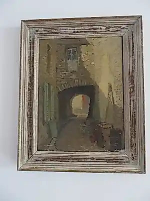 Buy Willem Hamel - Sfeervol stadsgezicht op L'Île-Saint-Denis (Parijs) –? Bid from 300!