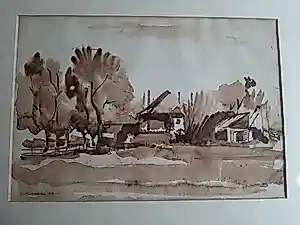 Thomas Buechner - Aquarel, Landschap kopen? Bied vanaf 40!
