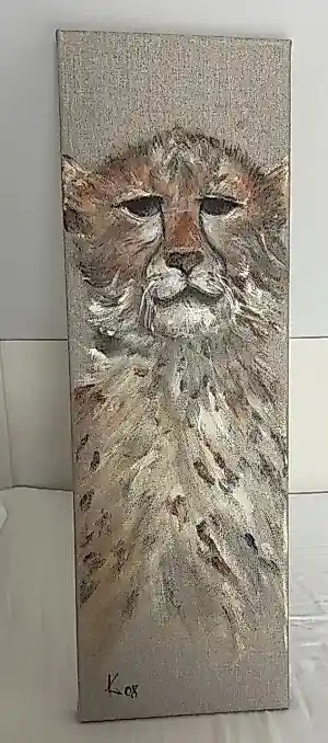 Onbekend - Groot kleurrijk schilderij van luipaard kaufen? Bieten Sie von 60!