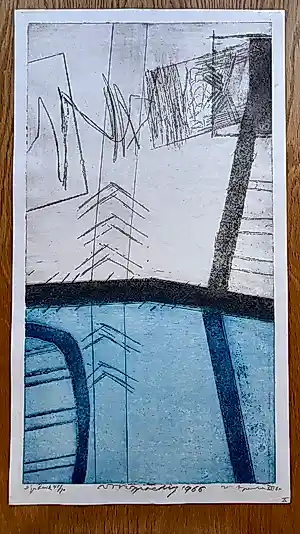 Jan Montyn - Prachtige ets - Gesigneerd - "Voorspoedig"- 1966 - 45/70 kopen? Bied vanaf 125!