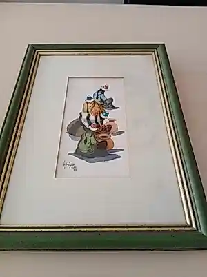 Edilberto Hinojosa - Edilberto Hinojosa - ingelijste originele aquarel "Cusco 1993" kaufen? Bieten Sie von 20!
