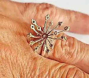 Buy Nieuwe zilveren Glanzende Dames ring in de vorm van een sneeuwvlok? Bid from 55!