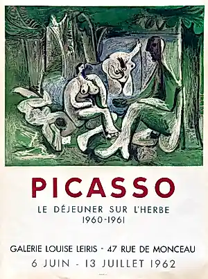 AcheterPablo Picasso - Le Déjeuner sur l'herbe — Affiche lithographique originale d'exposition? Enchérissez de 425!
