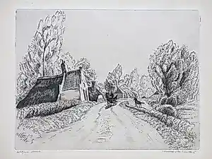 Buy Kuno Brinks - Dijkweg met koets en paarden - Ets? Bid from 85!
