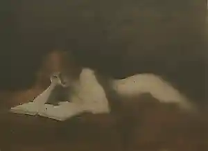 Jean jacques Henner - Ingelijste ets, La Liseuse (De lezeres) vendu pour 30€ !