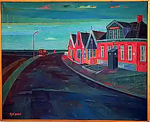 Dirk Breed - Rode huizen Kolhorn - 1985 - olieverf kaufen? Bieten Sie von 1500!