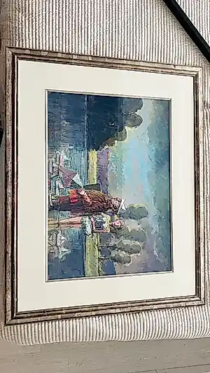Buy Lech Ratajczyk - gouache "Papieren Zeilbootjes" van Lech Ratajczyk, passend bij het thema 'Clowns? Bid from 150!