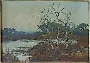 Joop Smits - VEN IN EEN HEIDELANDSCHAP / OLIEVERF DOEK / 57x77cm / KADER / SIG kopen? Bied vanaf 75!
