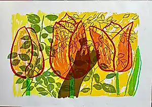 Buy Madeleine Metsaars - Zeefdruk, Tulpen, gesigneerd, oplage 35/22? Bid from 20!