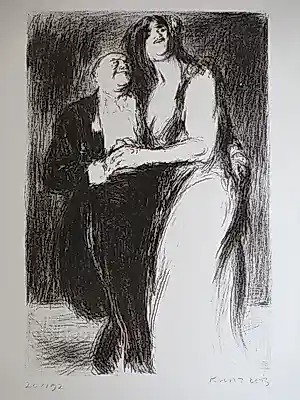 Kurt Lob - Magistraat en dame van lichte zeden - Litho op metaal kaufen? Bieten Sie von 48!