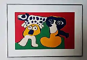 Karel Appel - Kleurenlitho uit uitgave Ariel 31, met lijst vendu pour 160€ !