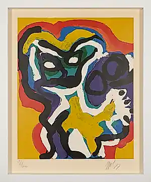 Karel Appel - Yellow Head - Expressieve Zeefdruk - mooi ingelijst kaufen? Bieten Sie von 1890!