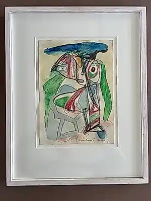 Lucebert - Unieke aquarel/gouache/krijt tekening kopen? Bied vanaf 475!