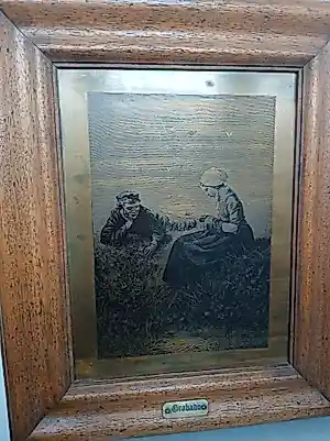 David Adolph Constant Artz - (1837–1890), naar – Gegraveerde metalen plaat met de signatuur “ARTZ”, ingelijst kopen? Bied vanaf 145!