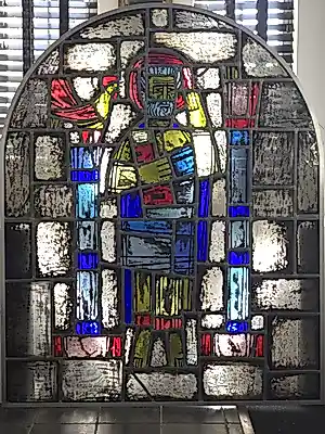 Akke Sins - Monumentaal Glas-in-Loodraam 'Heiligenfiguur' (Driesprongkerk Breda, ca. 1950) kopen? Bied vanaf 450!