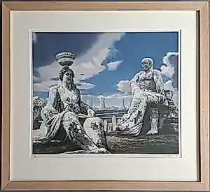 Carel Willink - Landschap met kerncentrale – ingelijste gesigneerde zeefdruk kaufen? Bieten Sie von 750!