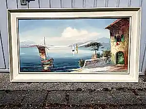 Heinrich (Hein) Ross - „Am Comersee“ – signiertes Ölgemälde mit originalem Rahmen verkauft für € 70!