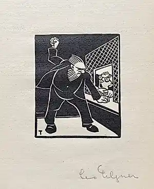 Buy Leo Tilgner - Der Reklamant. Handsignierter Original-Holzschnitt 1930? Bid from 80!