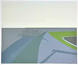 Buy Doris Groeneveld - Westfries landschap met schaduwen - Zeefdruk - Ges. - 55x65 cm - 1978? Bid from 35!
