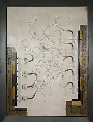 Buy Yves Velter - Gemengde techniek op doek, A new perspective on tubes - Ingelijst (groot)? Bid from 600!