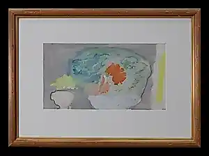 Eugène Brands - Ingelijste gouache: Witte schaal met bloemen - 1979 kopen? Bied vanaf 1195!