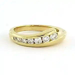 18k geel gouden ring met briljant geslepen diamant tot. 0,50ct - F/G - VS/SI kaufen? Bieten Sie von 900!