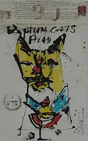 Viktor IV - Gemengde techniek: Dagboekblad 'Egyptian Cats Head' - 1971 kaufen? Bieten Sie von 199!