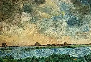 Jan Dekker - Olieverf op hardboard - landschap - gesigneerd - zonder lijst kopen? Bied vanaf 65!