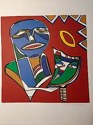 Buy Maartje Wijngaarden - Originele zeefdruk op papier - Oplage 50 ex Titel: Afrika II? Bid from 35!
