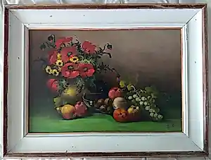 Buy Tilly Moes - Stilleven van bloemen en fruit? Bid from 40!