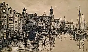 Marius Janssen - Delfshaven - gesigneerde ets kaufen? Bieten Sie von 20!