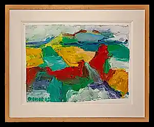 Jan Cremer - Ingelijste olieverf op papier: abstracte compositie - 2002(nette lijst!) kaufen? Bieten Sie von 2499!