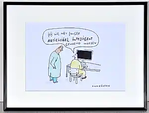 AcheterKamagurka - Artificiëel Intelligent - Originele cartoon - Gesigneerd - 21x29 cm - Ingelijst? Enchérissez de 390!