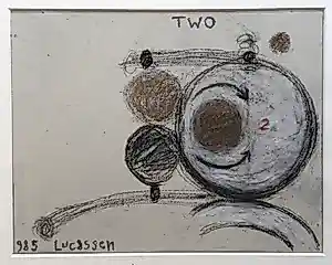 Buy Reinier Lucassen - ‘TWO’ - gemengde techniek op papier - 1985.? Bid from 375!
